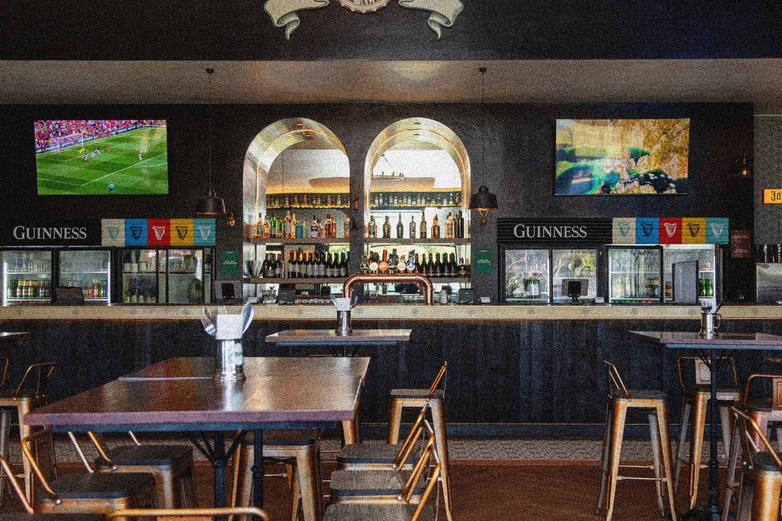Inside bar and sports screens